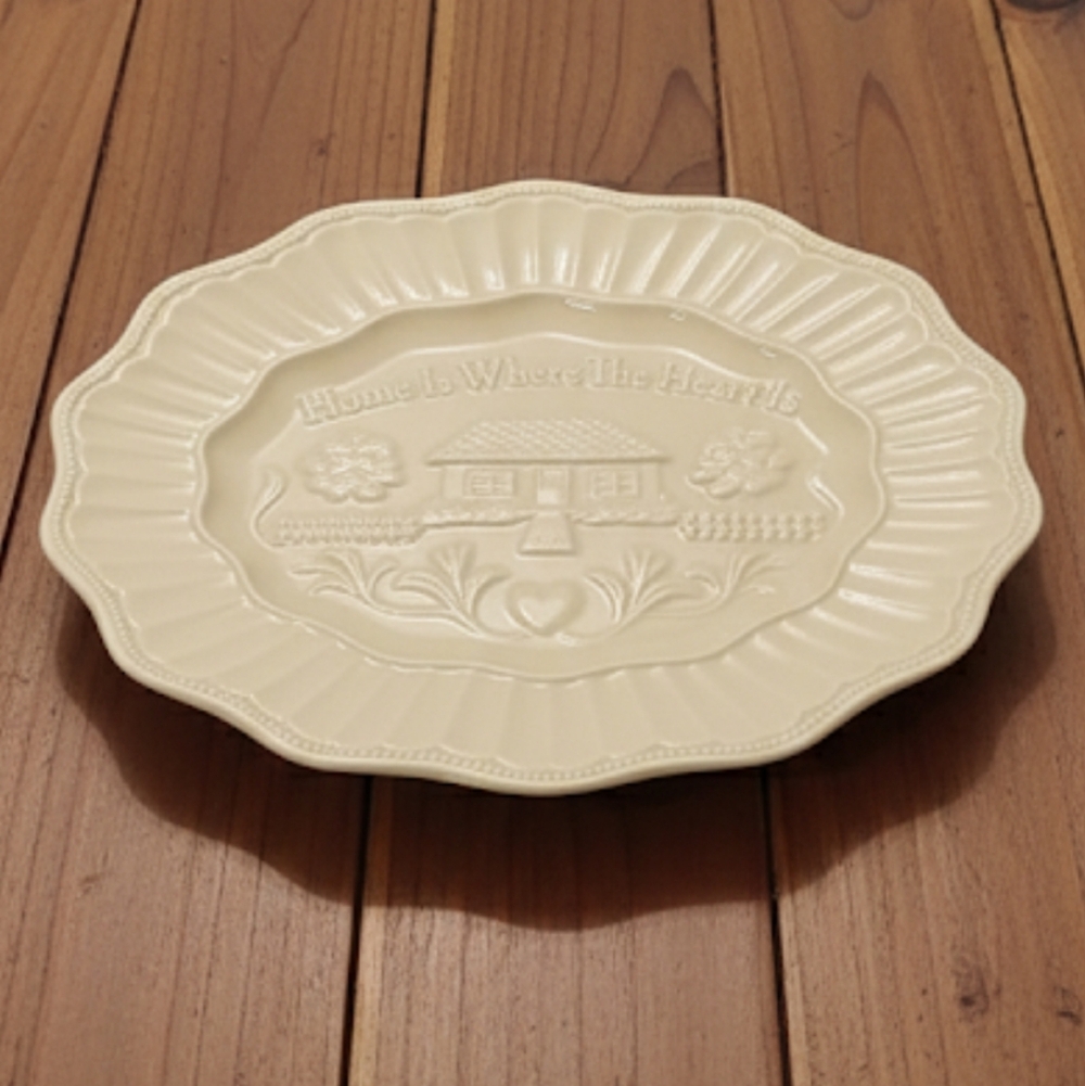 ♥️5/$25 Vintage Siena By Godinger Home is Where the Heart Is Porcelain Platter